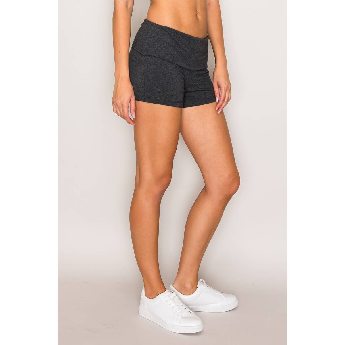 Cotton Bike Shorts with Fold over Waist Band