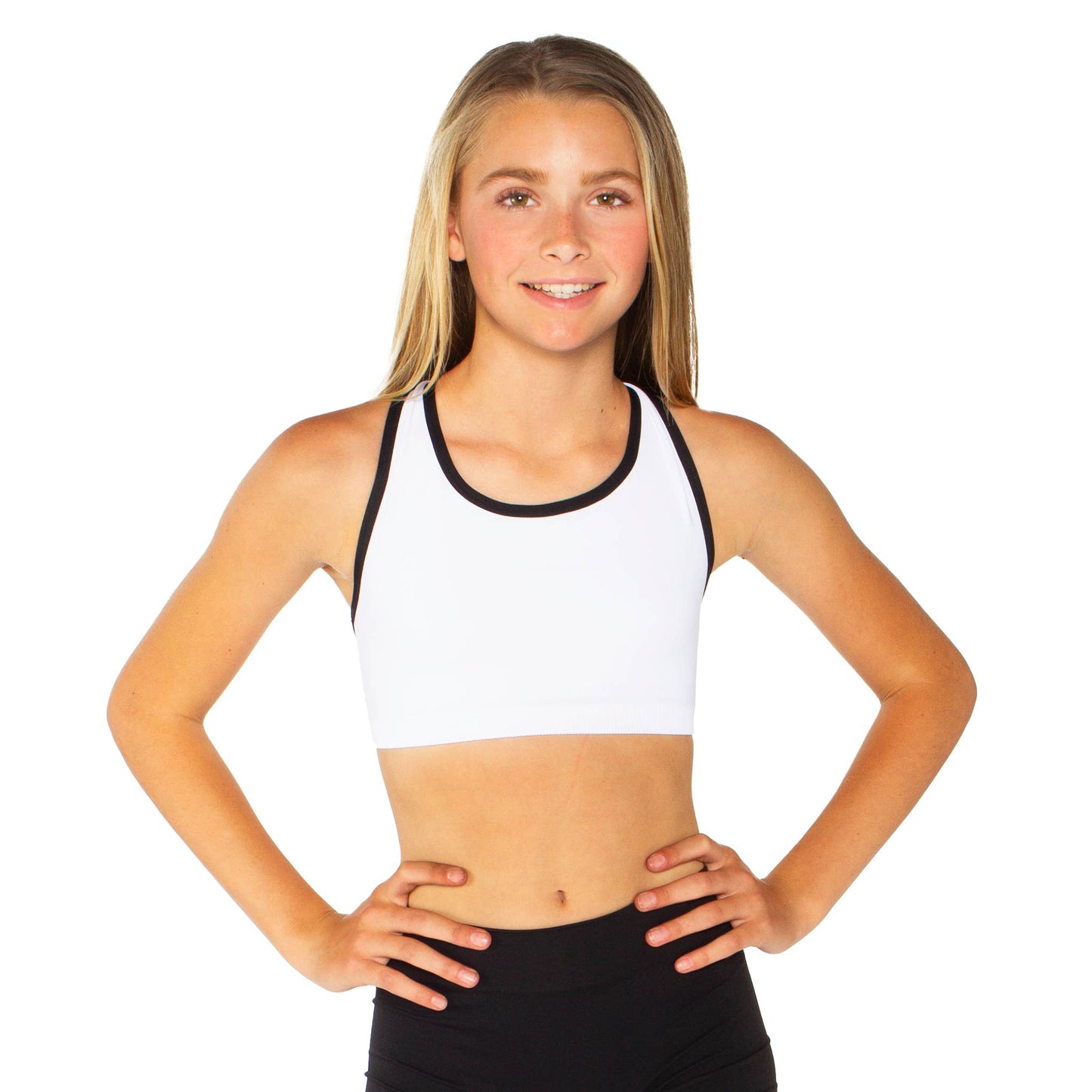 Tween Contrast Strappy Back Sports Bra