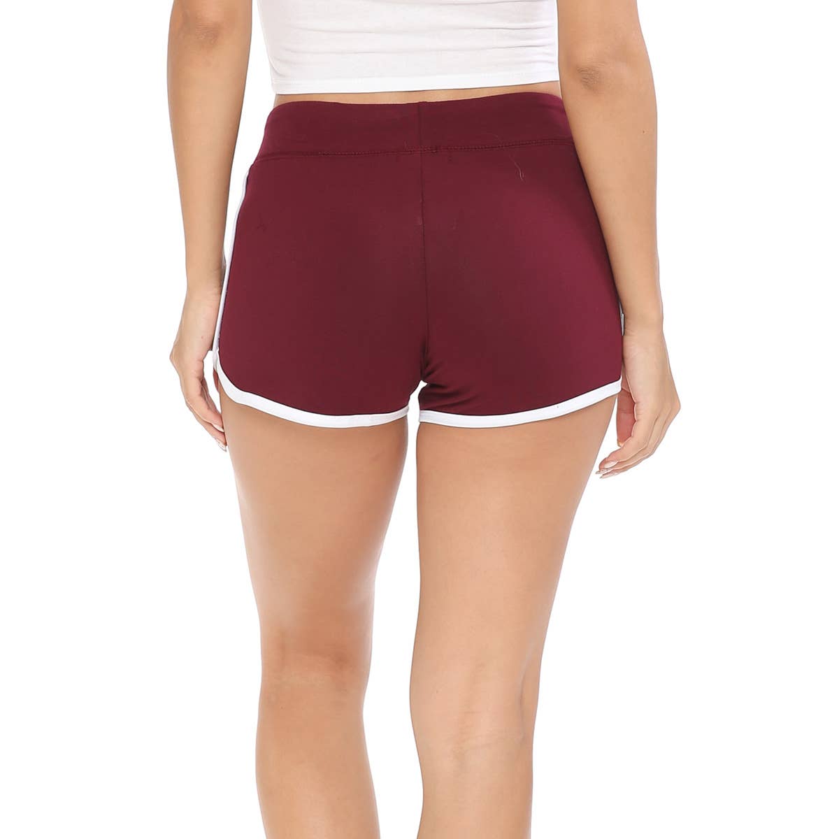 Drawstring Dolphin Running Athletic Shorts Wine