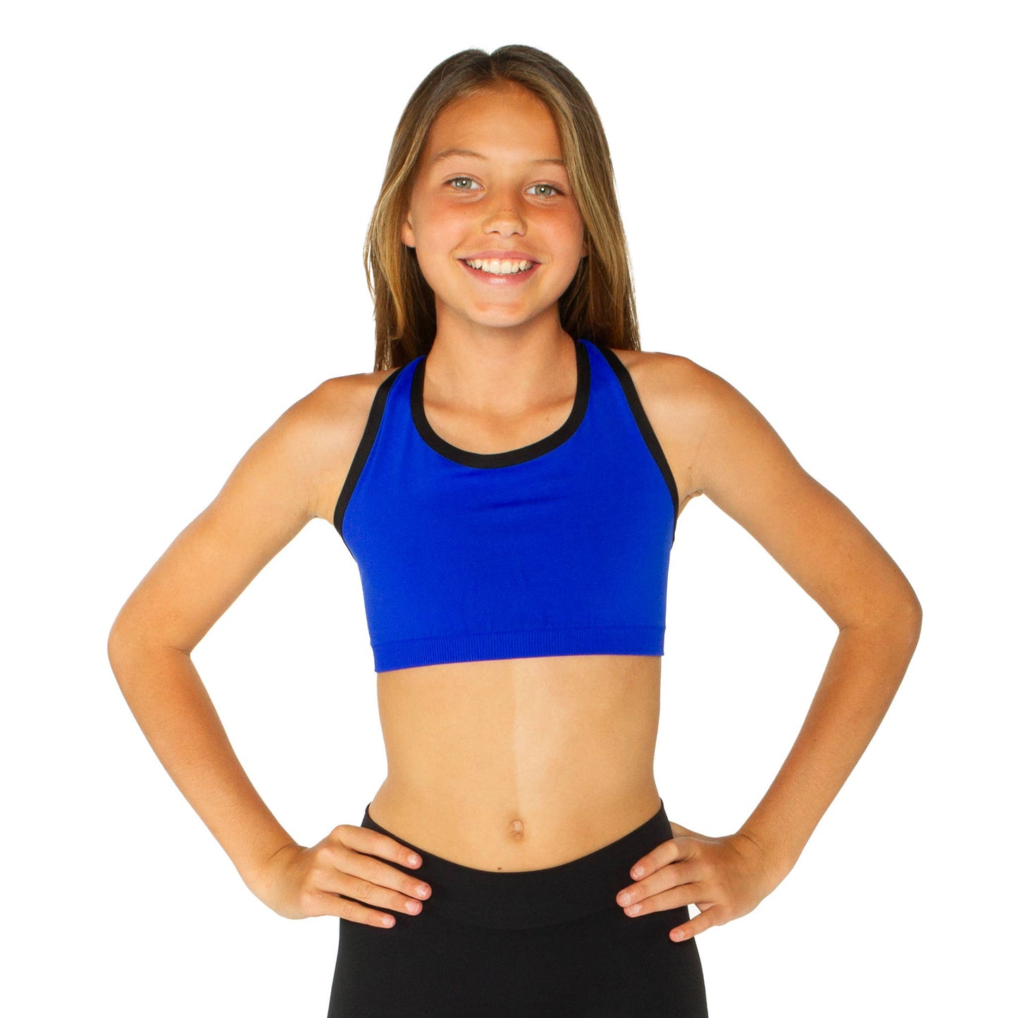 Tween Contrast Strappy Back Sports Bra