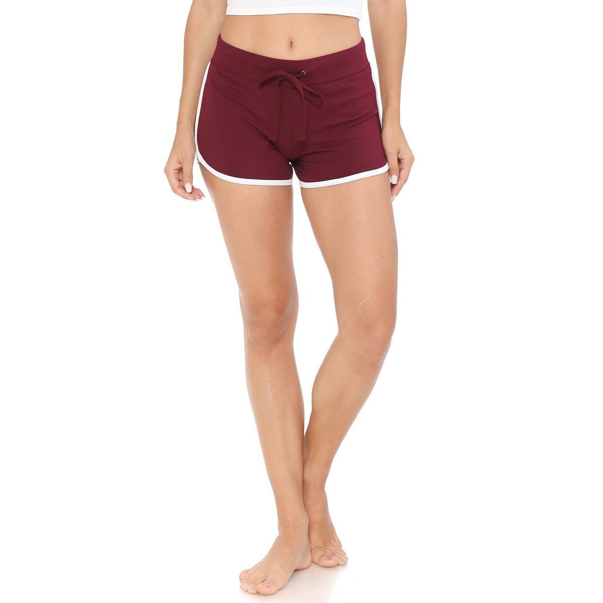 Drawstring Dolphin Running Athletic Shorts Wine