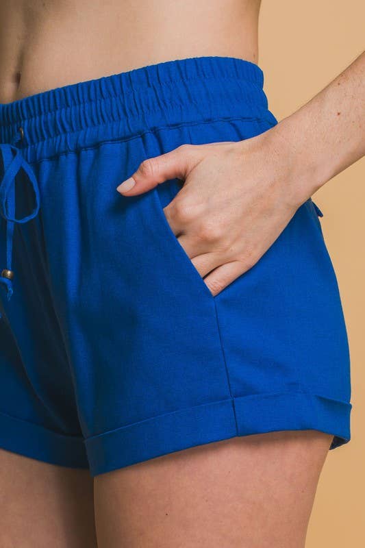 Mid Rise Linen Shorts