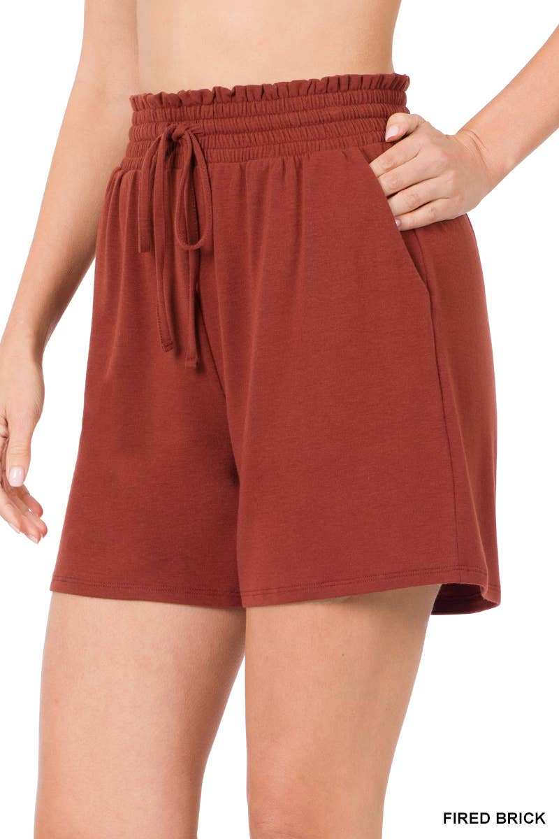 DRAWSTRING WAIST PAPERBAG SHORTS