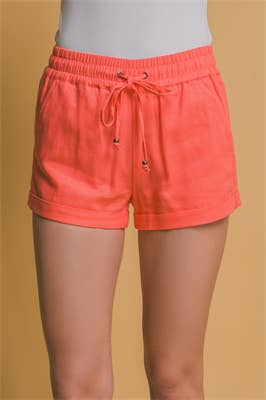 Mid Rise Linen Shorts