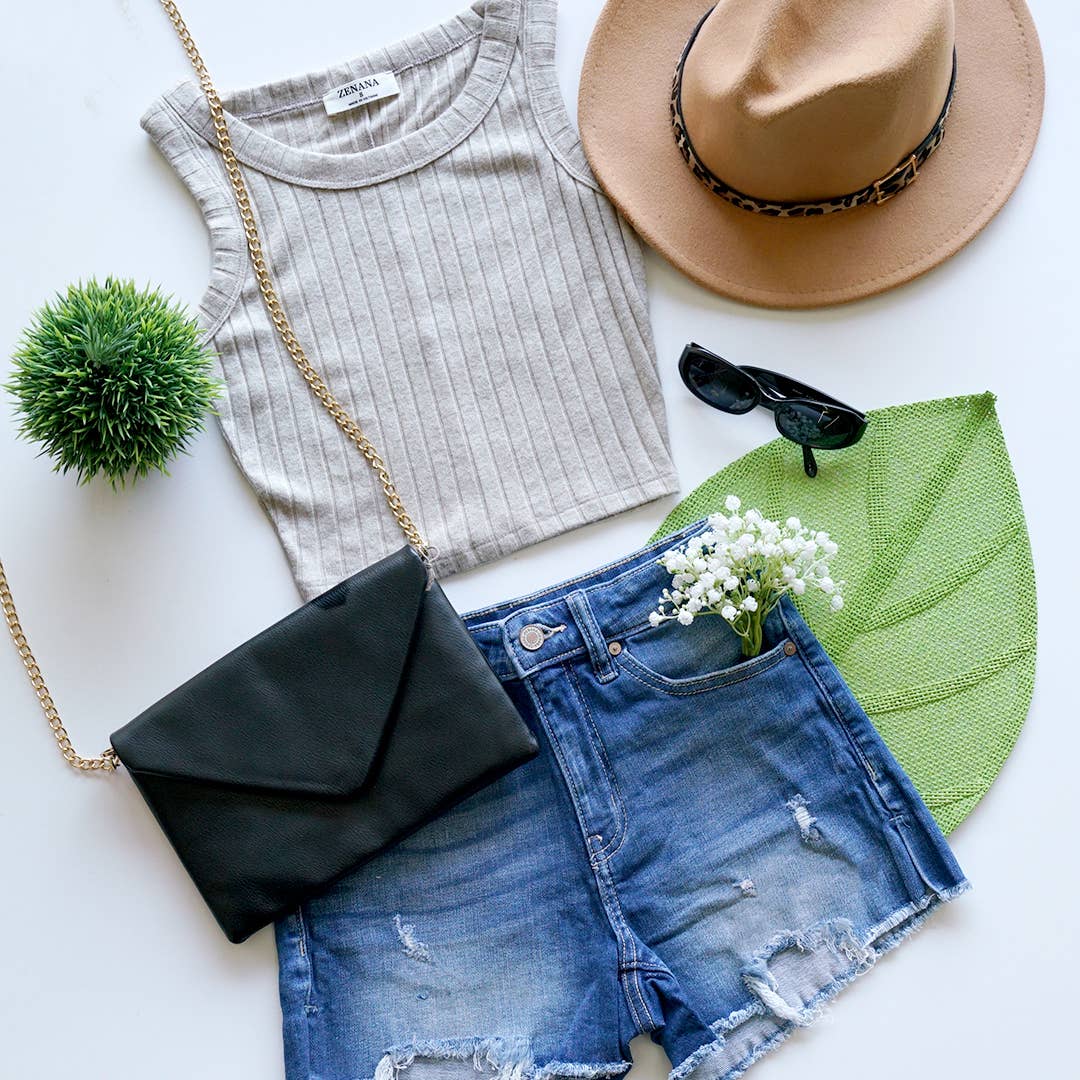 `.SI-25603 Ribbed Sleeveless Crop Tank Top