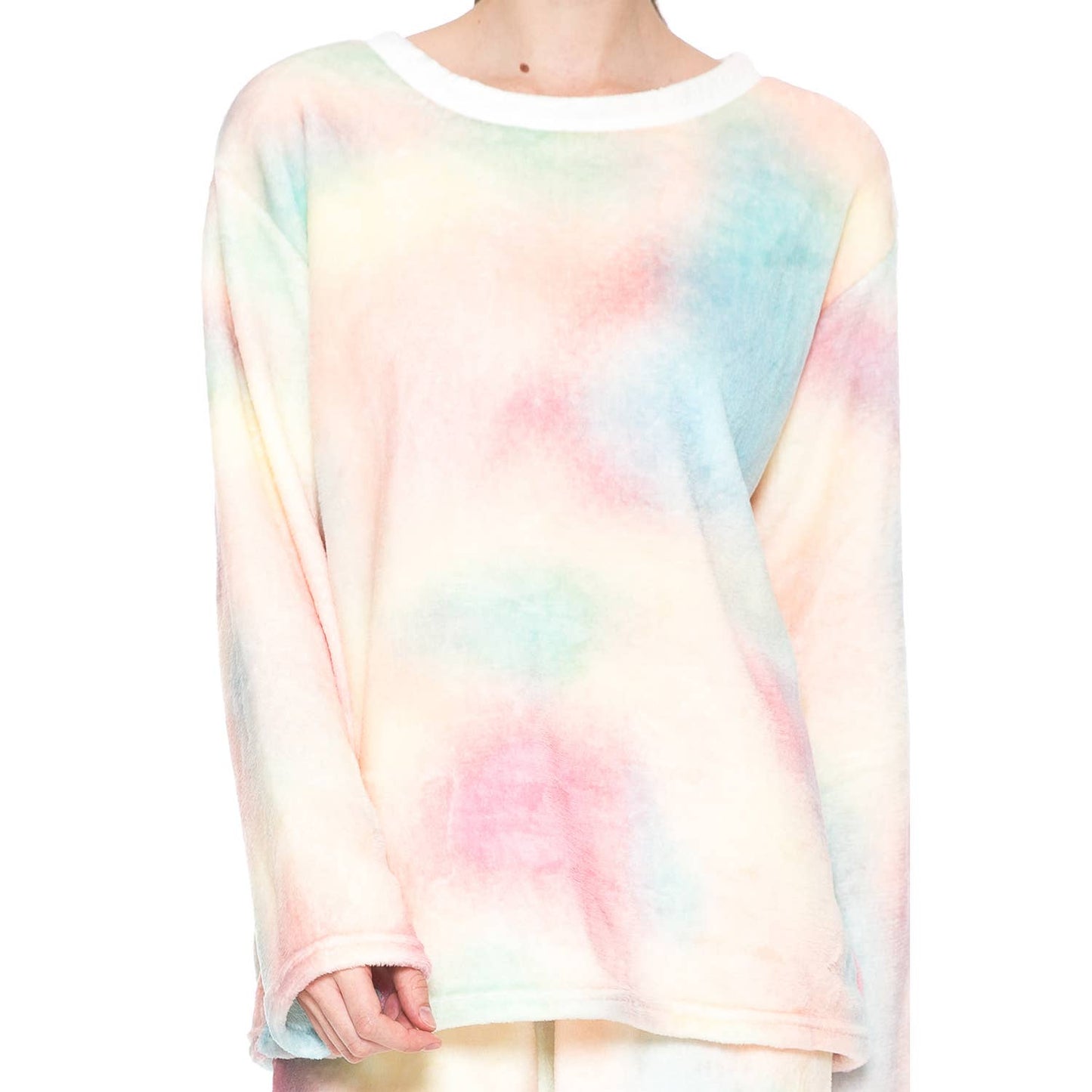 Women's Fun Prints Fleece Pajama Sets and Pants Tie Dye
