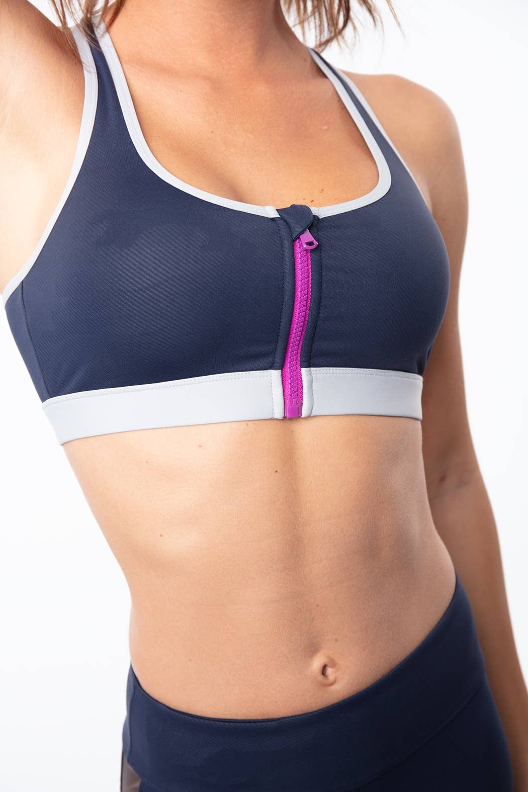 Azure Camo Zip-Up Bra