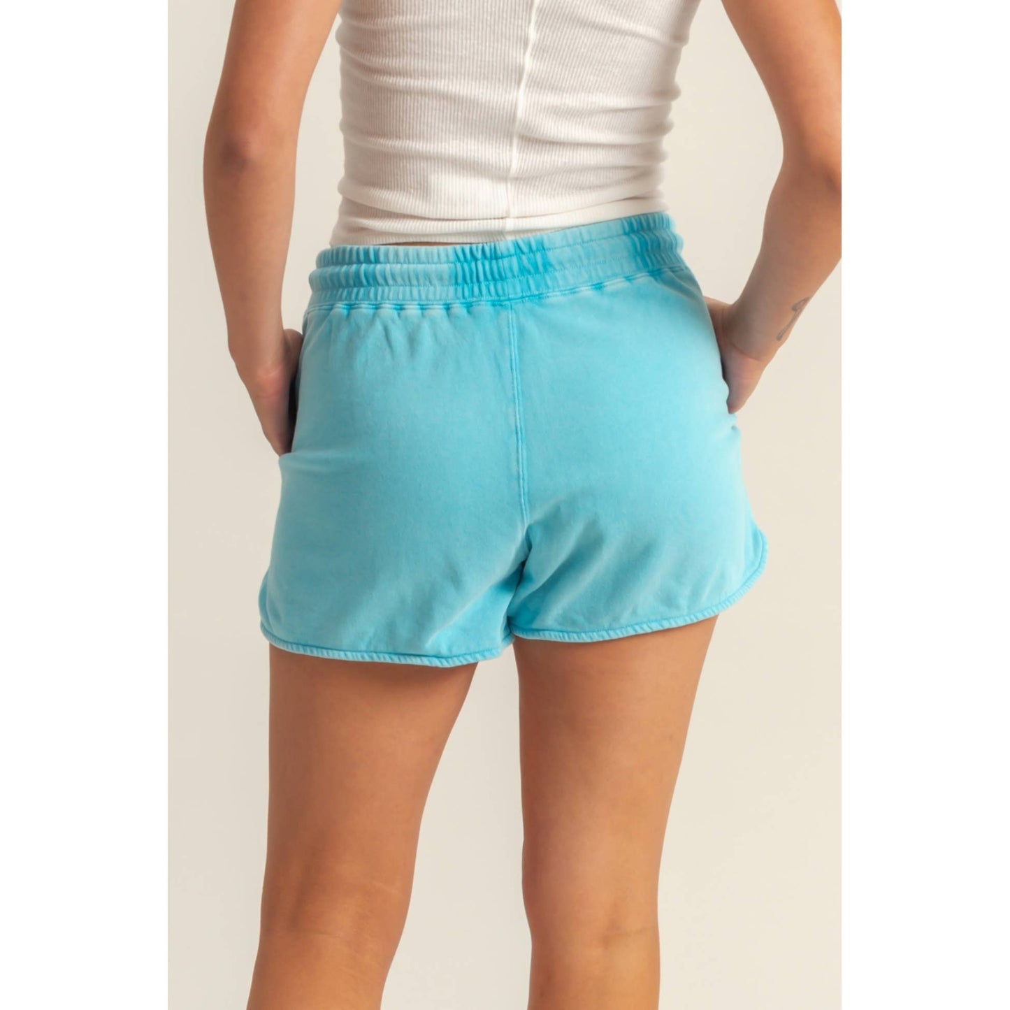 DZ25A690-Drawstring Waist Casual Dolphin Shorts
