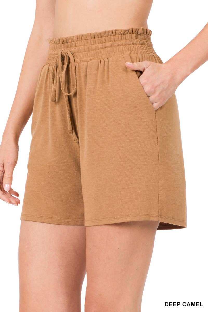 DRAWSTRING WAIST PAPERBAG SHORTS