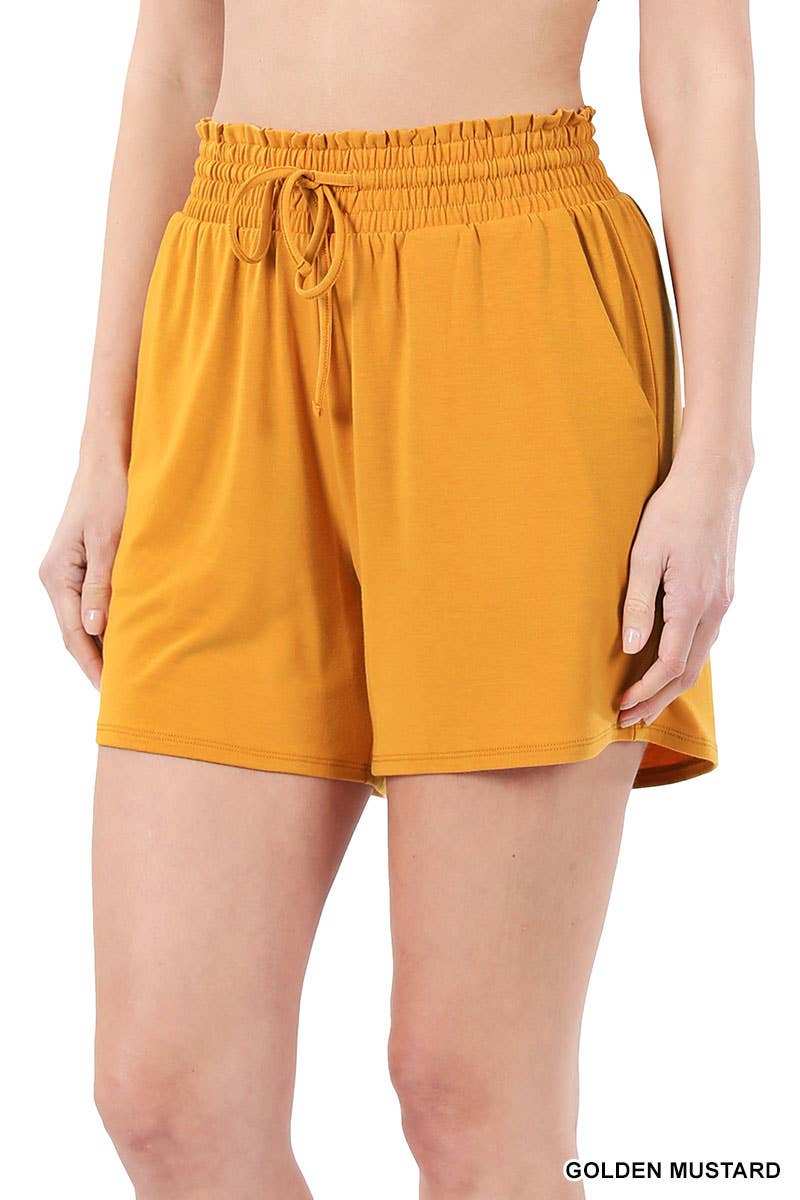 DRAWSTRING WAIST PAPERBAG SHORTS