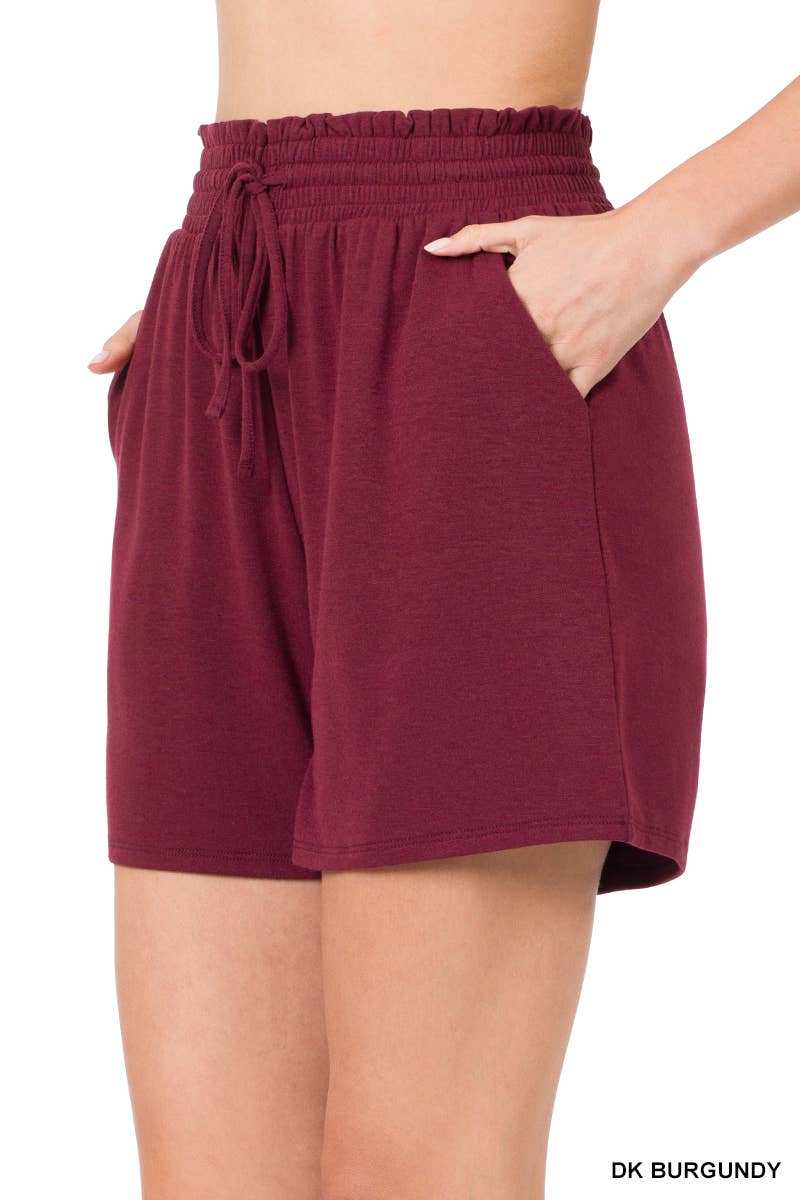 DRAWSTRING WAIST PAPERBAG SHORTS