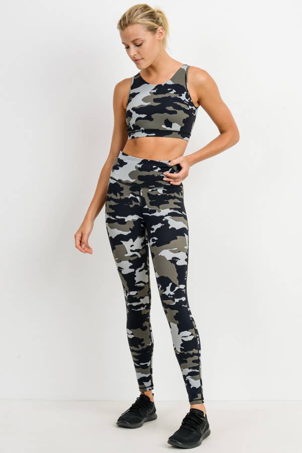 Jungle Camo Triple Strap Sports Bra