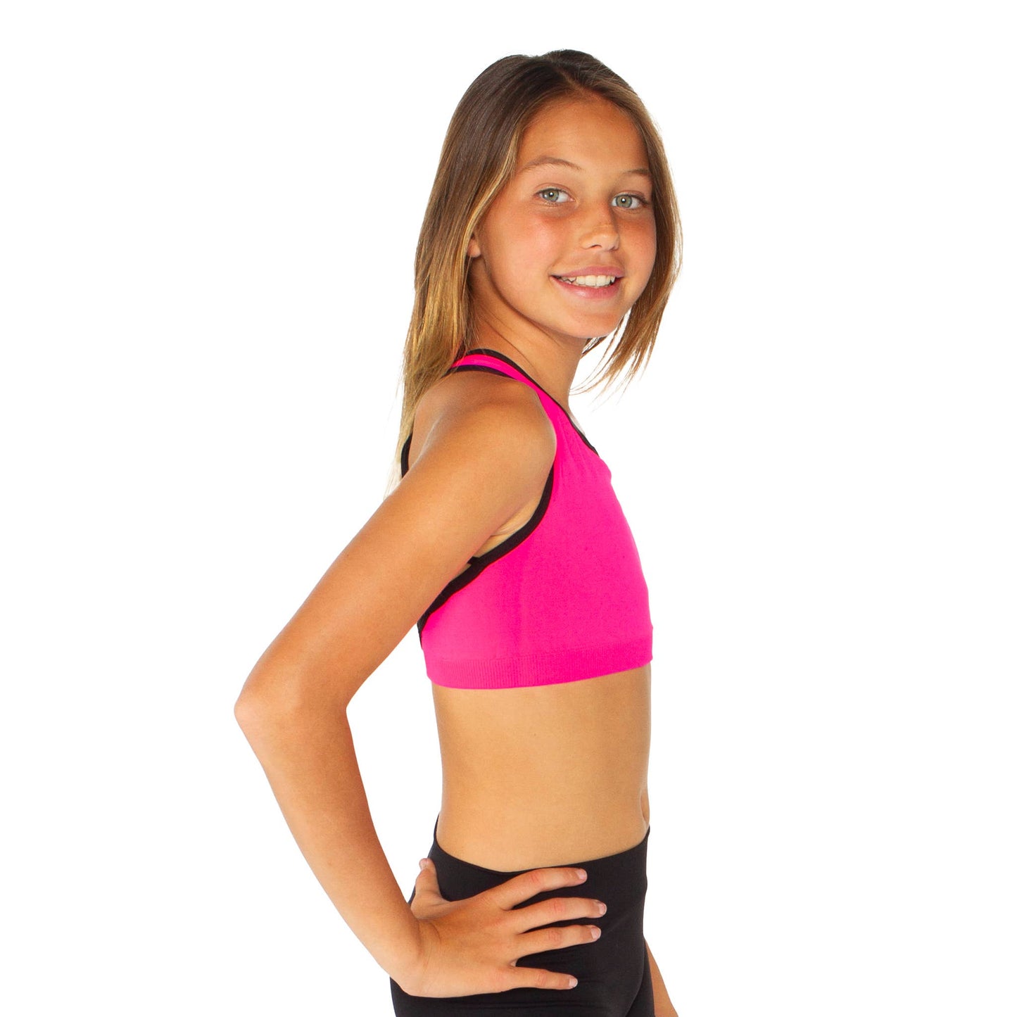 Tween Contrast Strappy Back Sports Bra