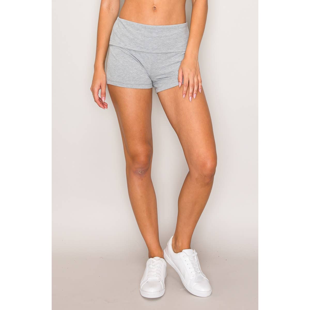 Cotton Bike Shorts with Fold over Waist Band