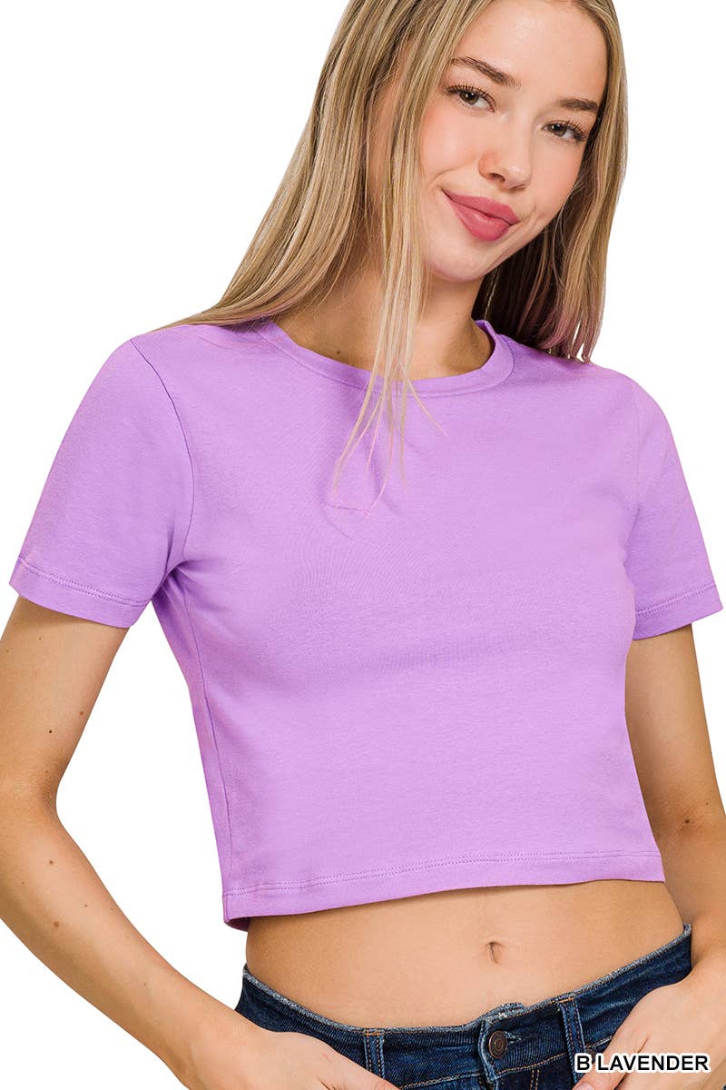 Cotton Short Sleeve Cropped Top