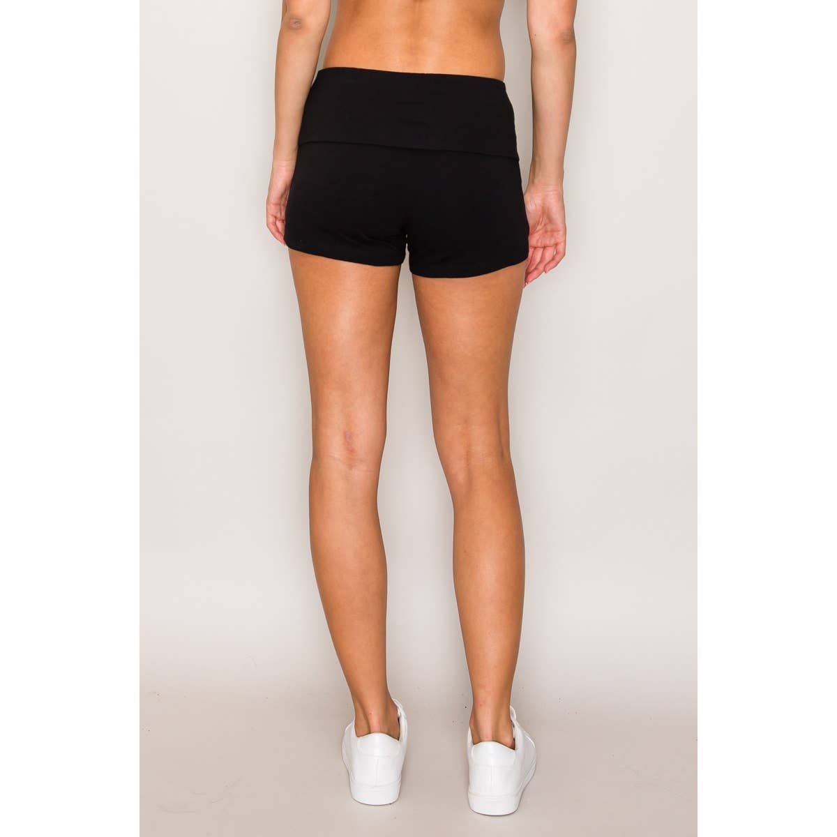 Cotton Bike Shorts with Fold over Waist Band