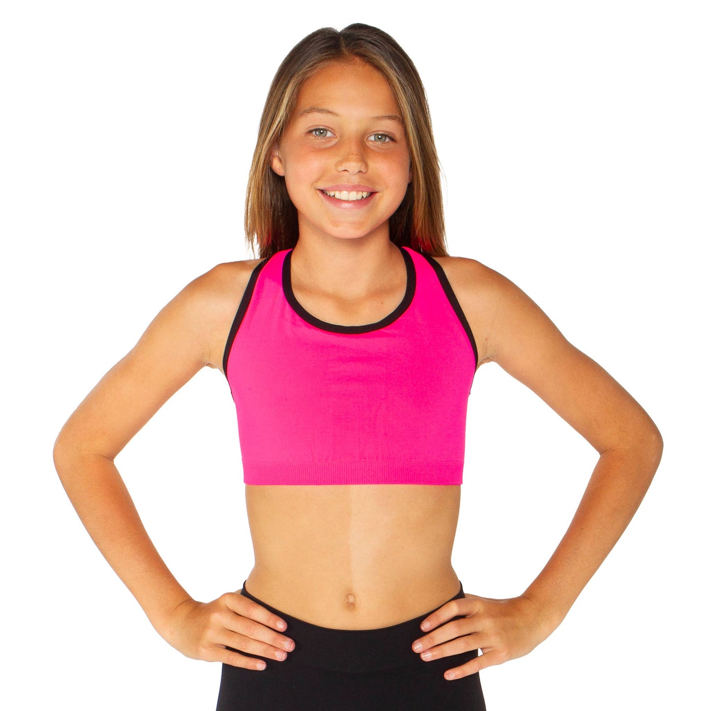 Tween Contrast Strappy Back Sports Bra