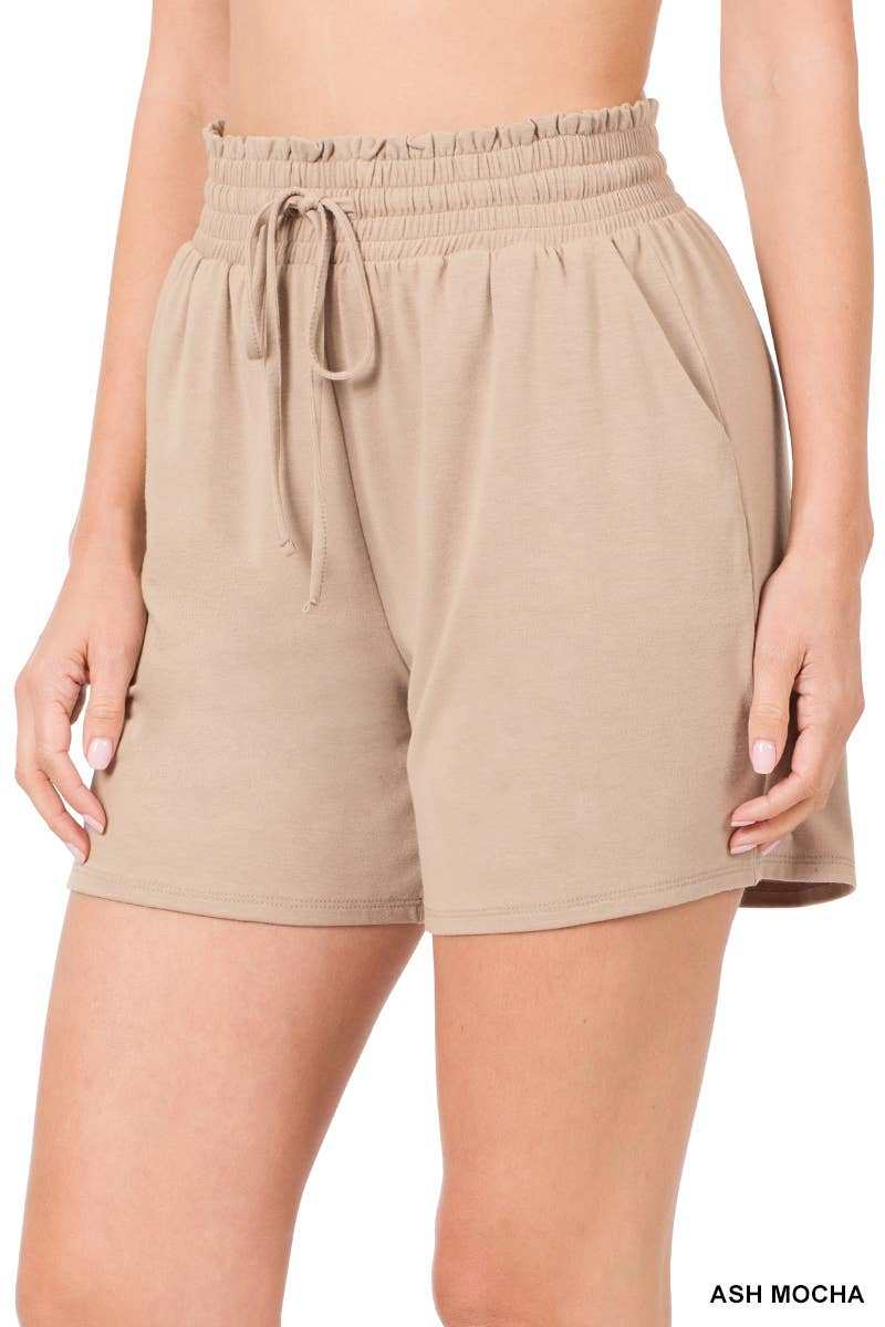 DRAWSTRING WAIST PAPERBAG SHORTS