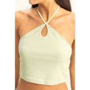DZ22E149-Halter Cutout Crop Top
