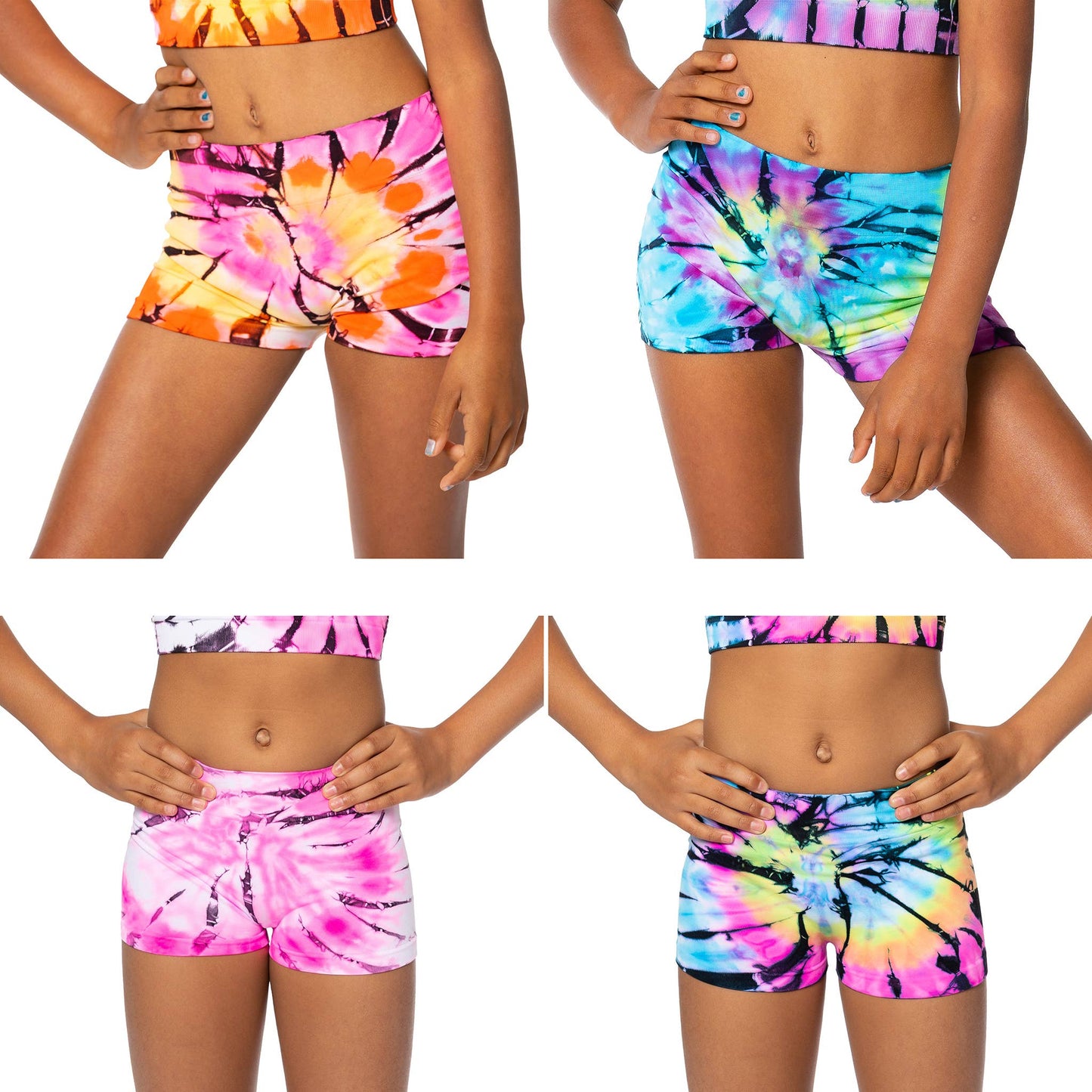 Swirl Tie Dye Boy Shorts Girls