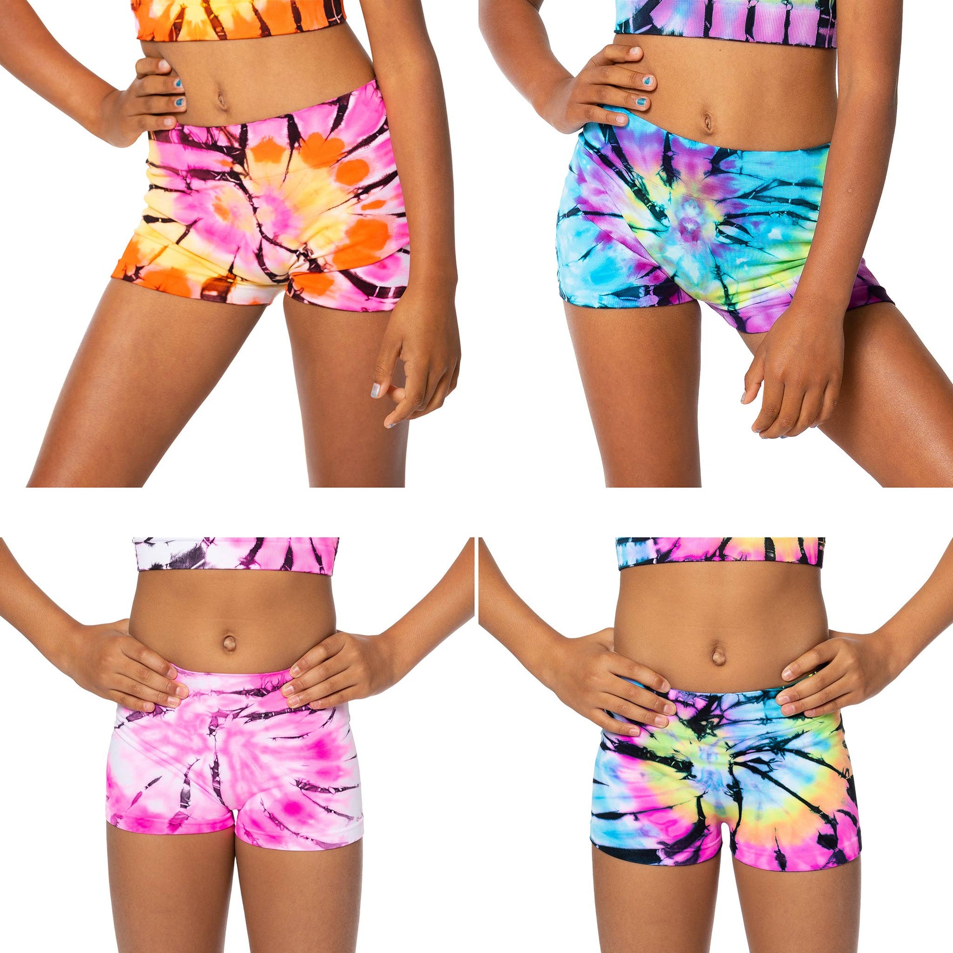 Swirl Tie Dye Boy Shorts Girls