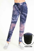 TIE DYE WARM PANTS FLEECE LINED WAISTBAND PANTS