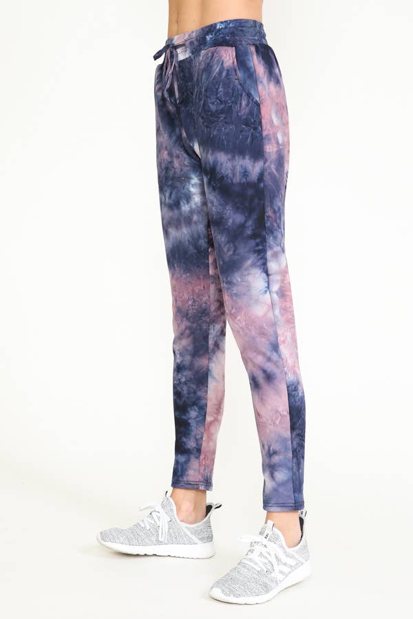 TIE DYE WARM PANTS FLEECE LINED WAISTBAND PANTS
