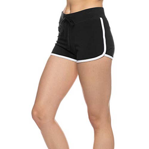 Drawstring Dolphin Running Athletic Shorts Black