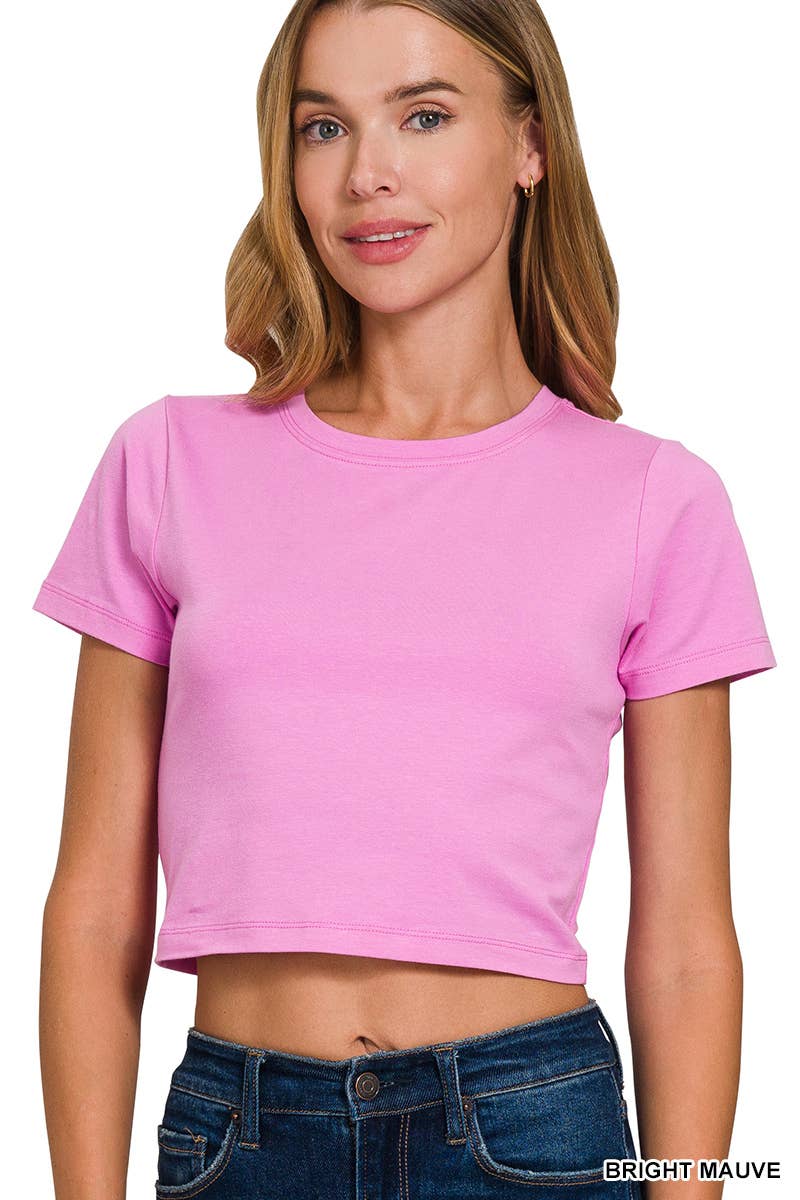 Cotton Short Sleeve Cropped Top