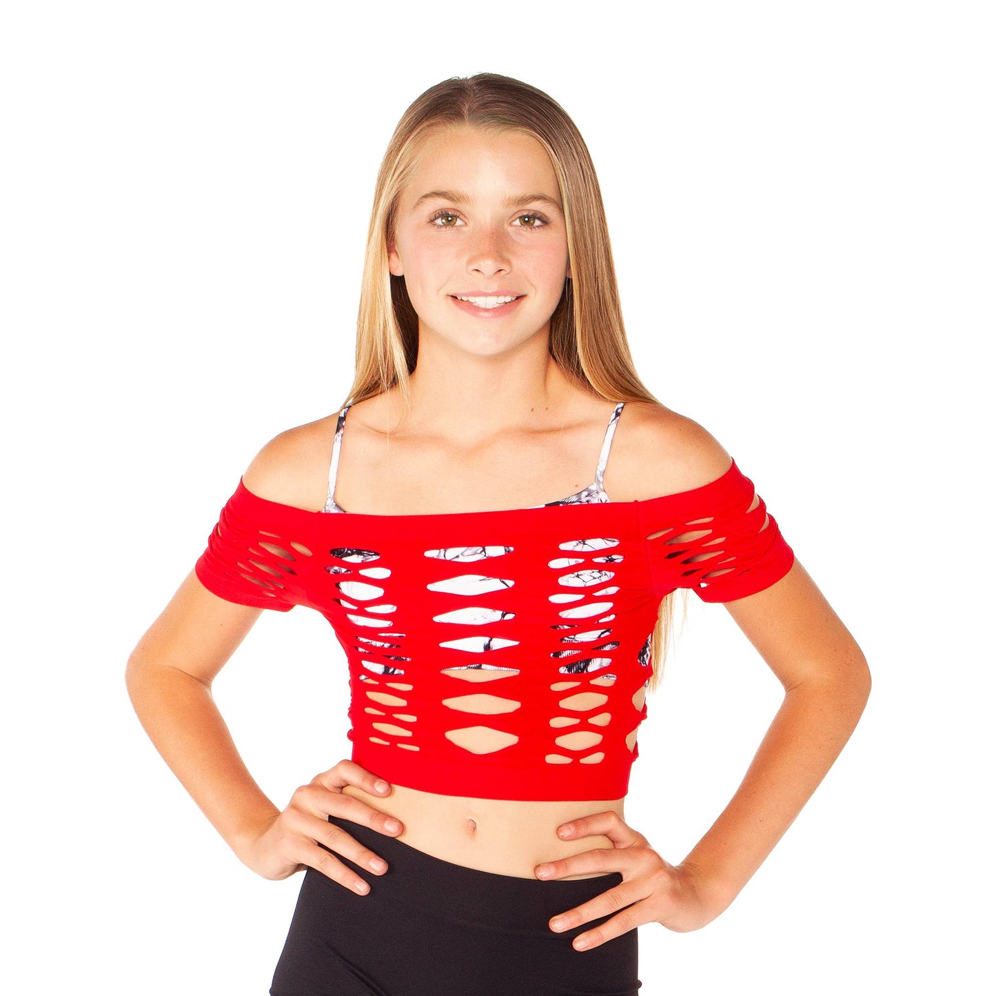 Malibu Mesh Crop Top for Dance Girls One Size