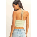 DZ22E149-Halter Cutout Crop Top