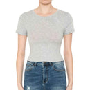 CREW NECK SHORT SLEEVE CROP TEE TOP