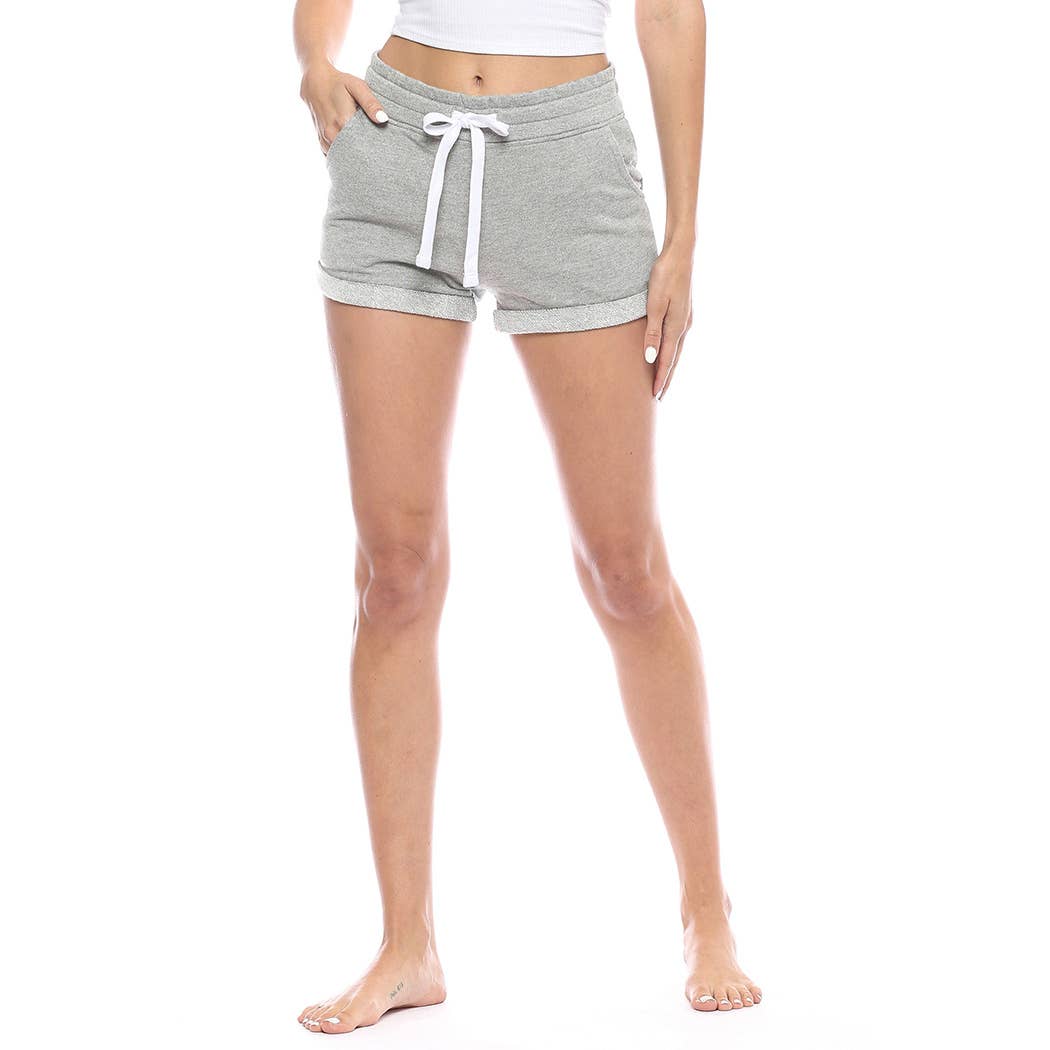 French Terry Casual Lounge Shorts -Lt H Gray