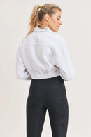 Cropped Denim Jacket with Ribbed Hem for Stylish Comfort Mono B