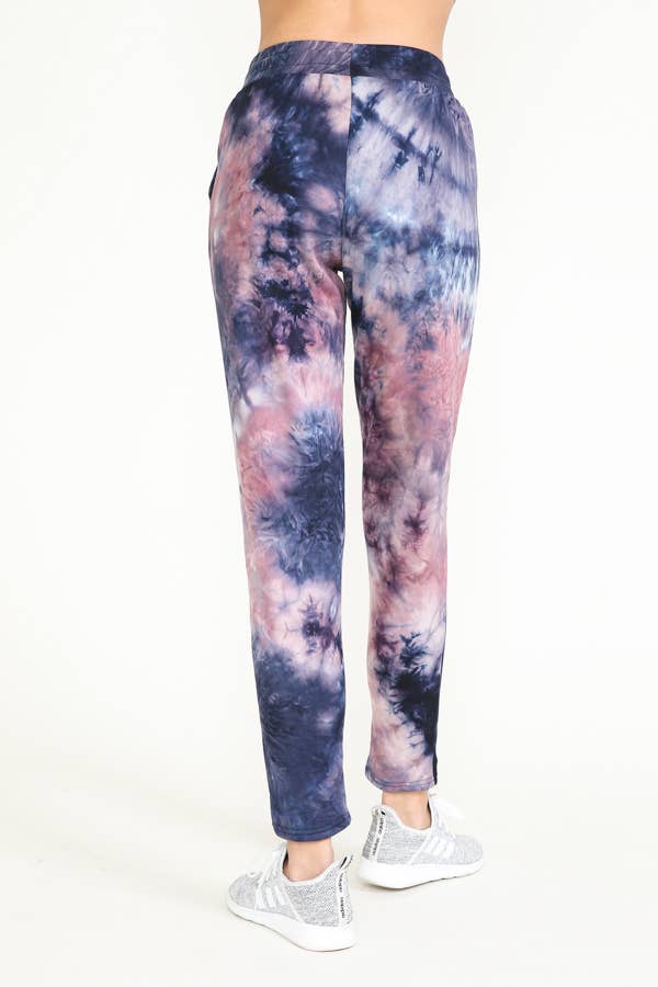TIE DYE WARM PANTS FLEECE LINED WAISTBAND PANTS