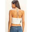 DZ22E149-Halter Cutout Crop Top