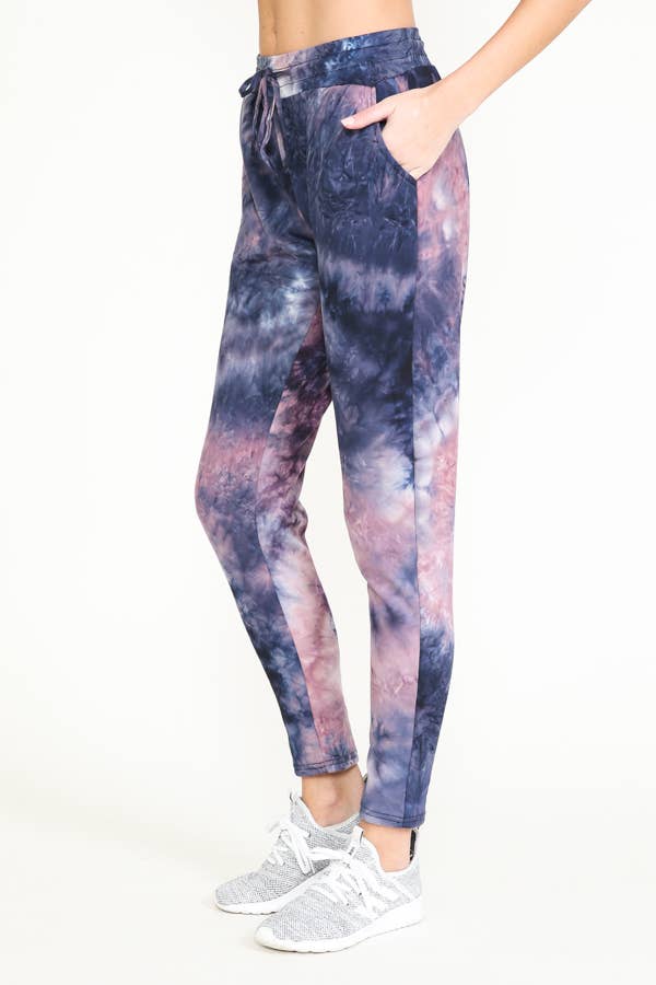 TIE DYE WARM PANTS FLEECE LINED WAISTBAND PANTS