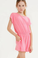 Back Button Skort Romper Good Girl