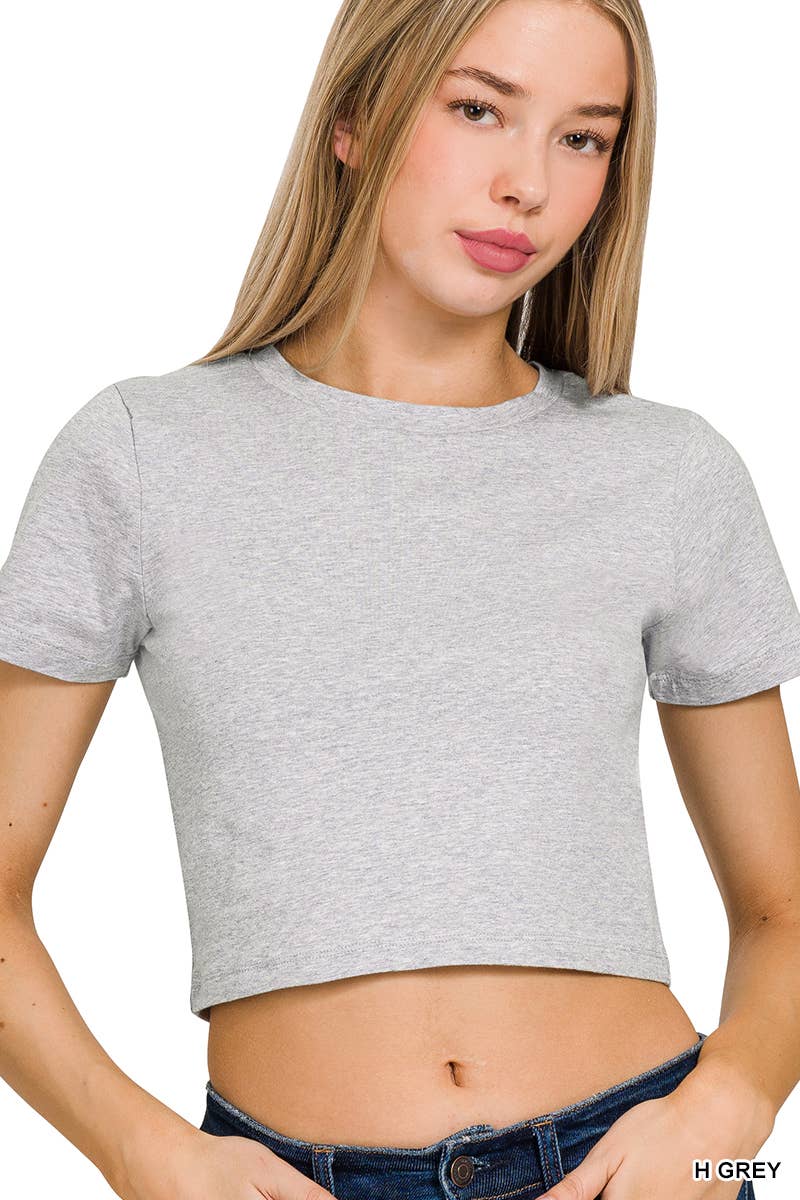 Cotton Short Sleeve Cropped Top