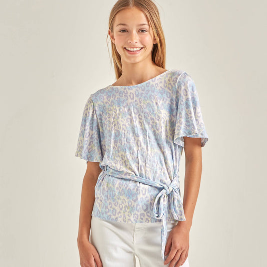 Waist Tie Open Back Wrap Top
