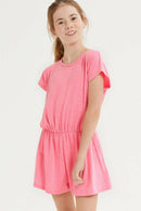 Back Button Skort Romper Good Girl
