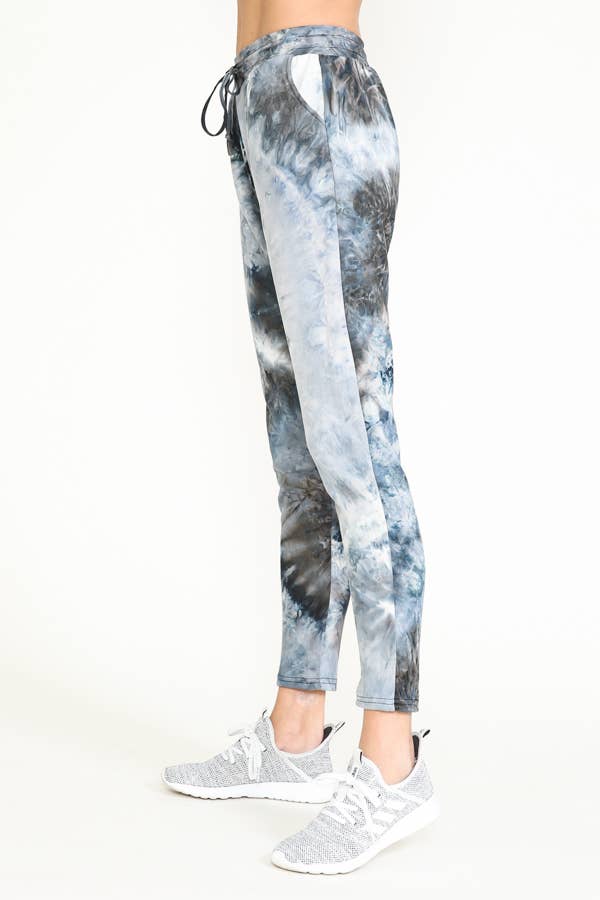 TIE DYE WARM PANTS FLEECE LINED WAISTBAND PANTS