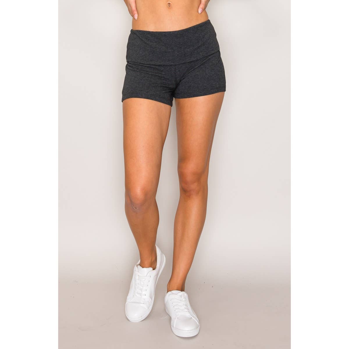 Cotton Bike Shorts with Fold over Waist Band