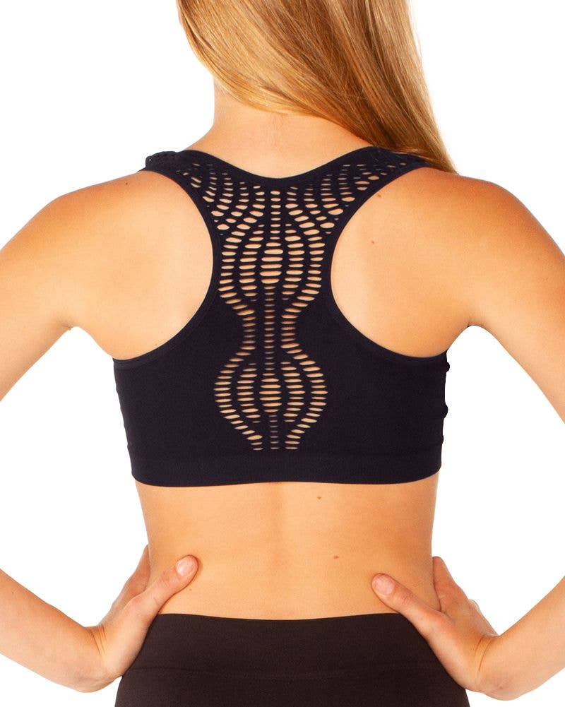 Lace Pattern Sports Bra Girls One Size