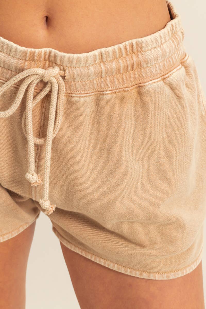 DZ25A690-Drawstring Waist Casual Dolphin Shorts