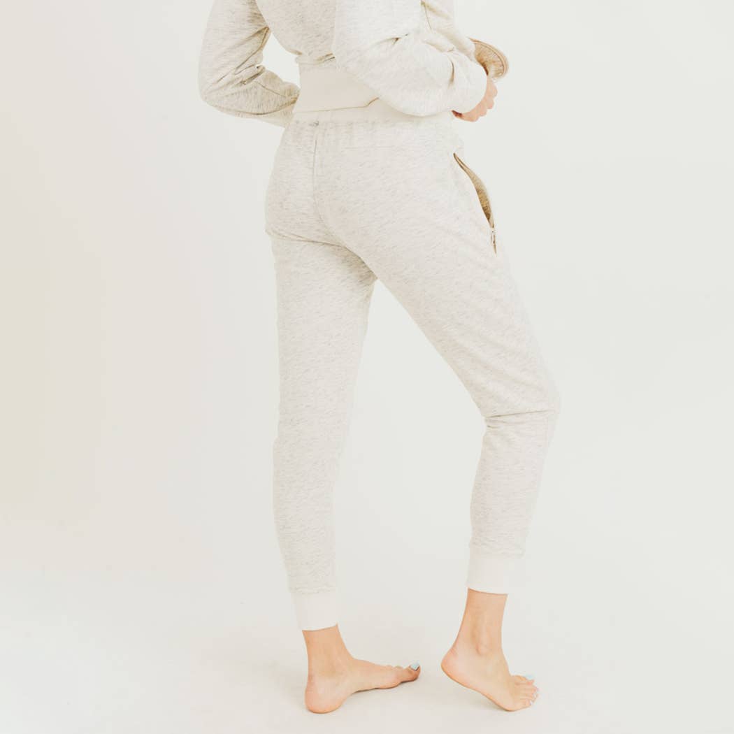 Melange Terry Knit Drawstring Sweatpants