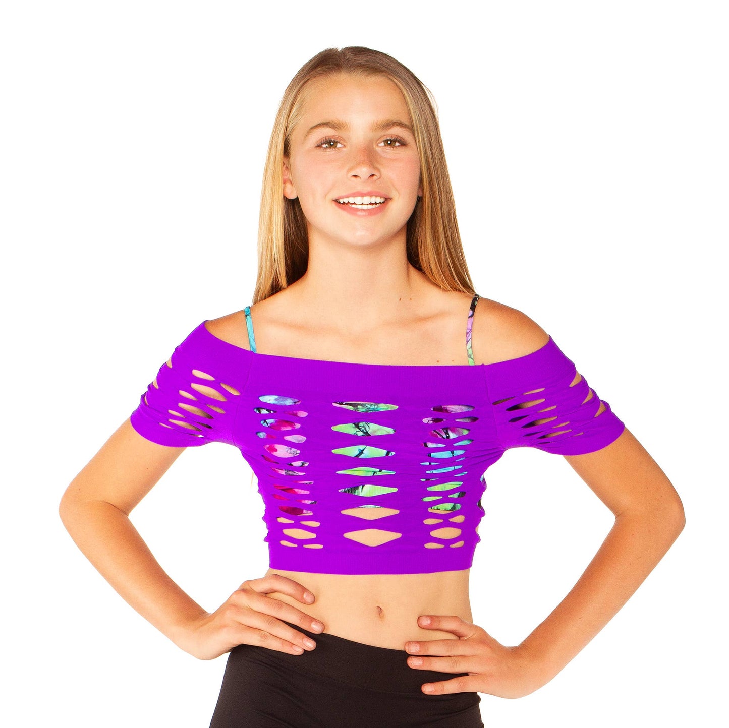 Malibu Mesh Crop Top for Dance Girls One Size