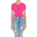 CREW NECK SHORT SLEEVE CROP TEE TOP