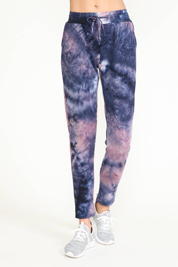 TIE DYE WARM PANTS FLEECE LINED WAISTBAND PANTS