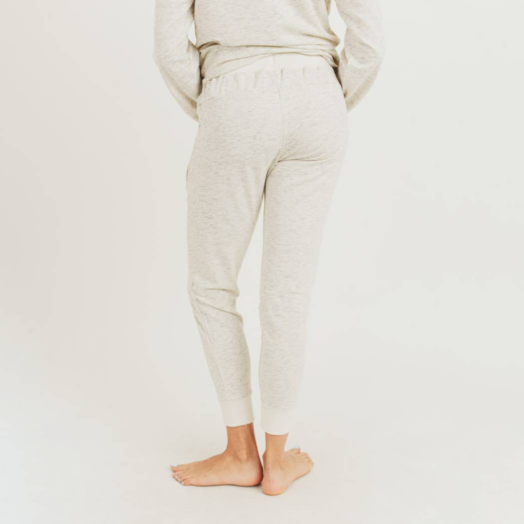 Melange Terry Knit Drawstring Sweatpants